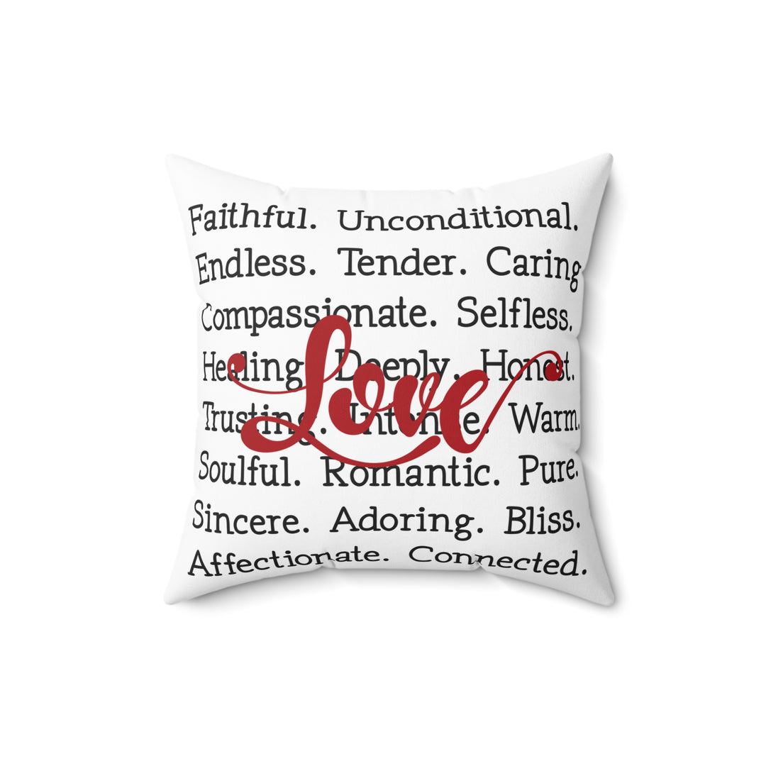 Faux Suede Square Pillow - The Meaning of Love