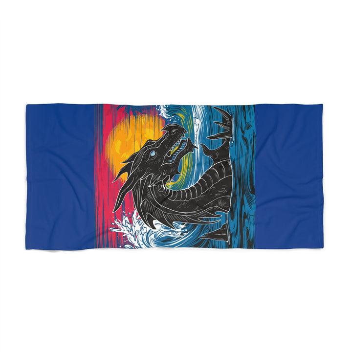 Beach Towel - LinoCut Dragon