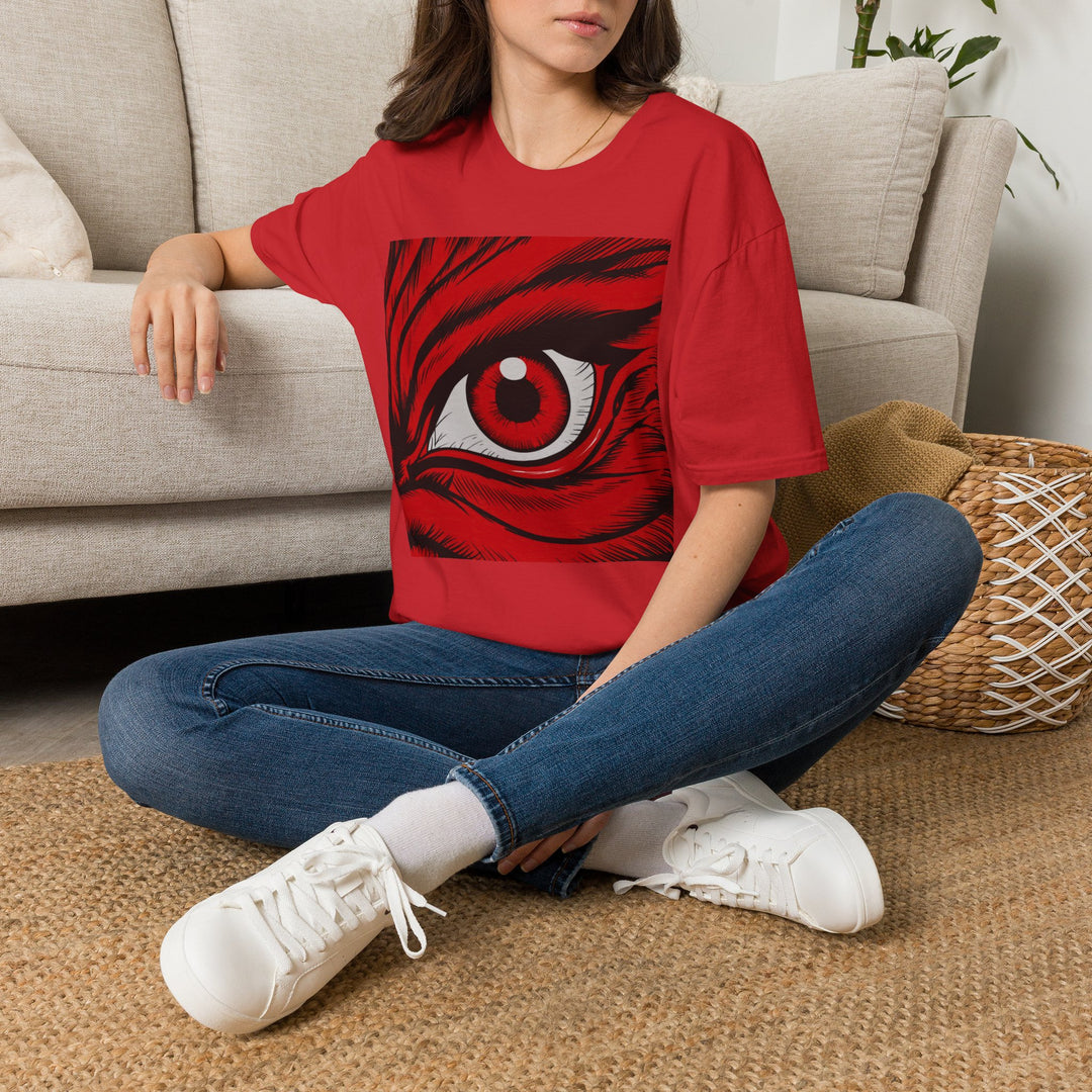 Red Tiger Eye T-Shirt — Bold Graphic Animal Print Tee