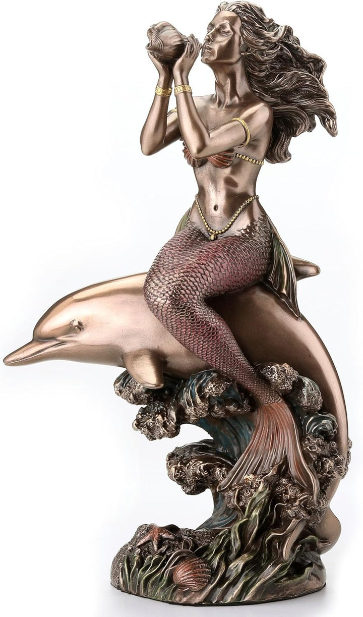 Mermaid’s Call Mermaid and Dolphin Figurine