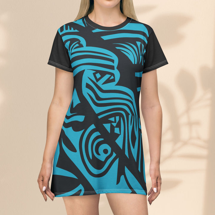 T-Shirt Dress - Tribal Blue