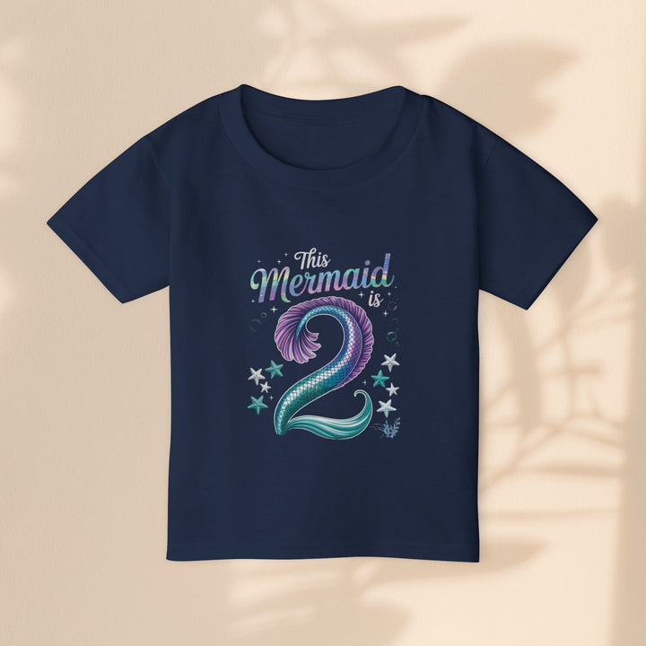 2 year old Mermaid Toddler T-Shirt | Cute Birthday Shirt, Kids Apparel, Toddler Gift, Mermaid Theme, Ocean Birthday Party