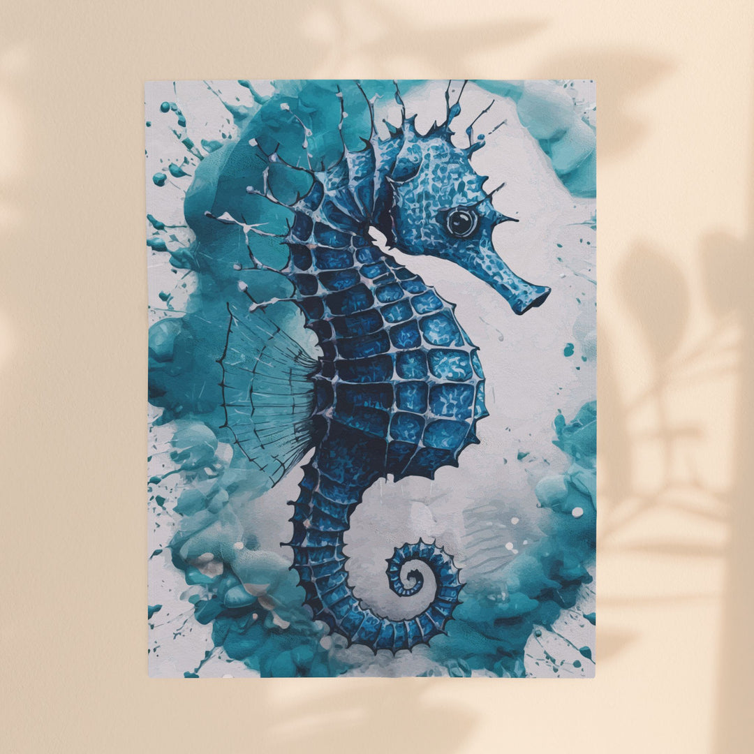 Velveteen Plush Blanket - SeaHorse
