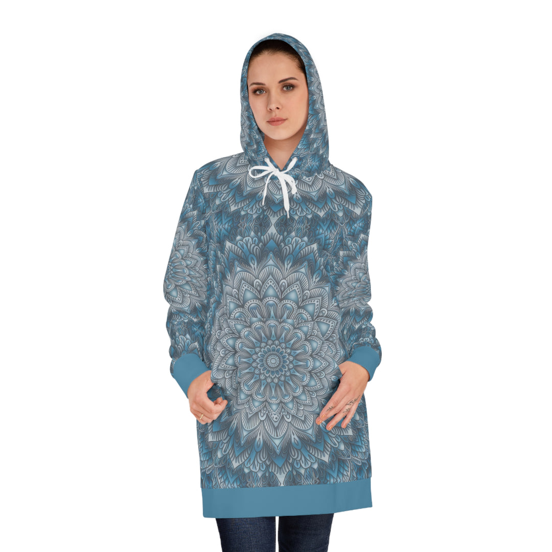 Blue Mandala Hoodie Dress