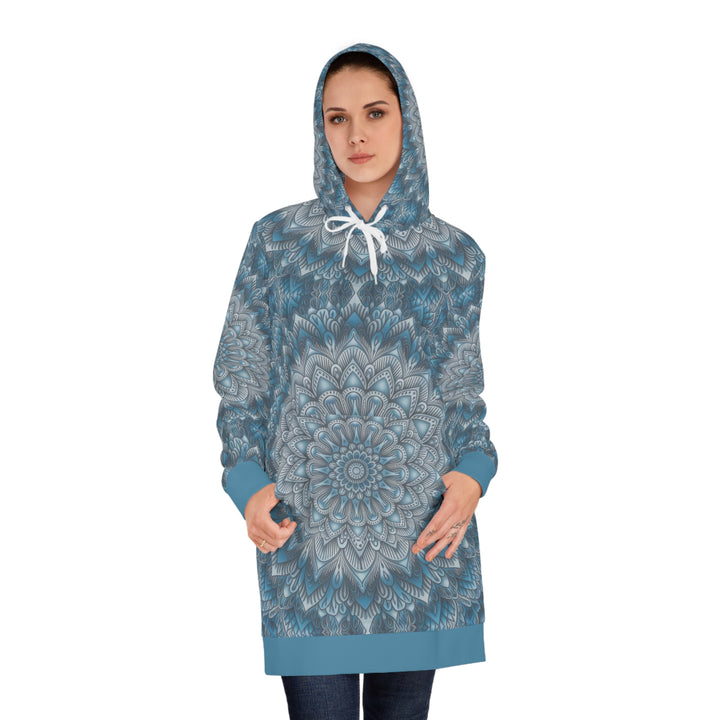 Blue Mandala Hoodie Dress