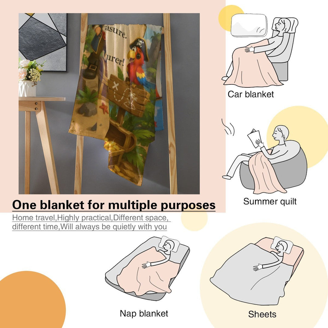 Personalized Pirate Treasure Throw Blanket for Kids