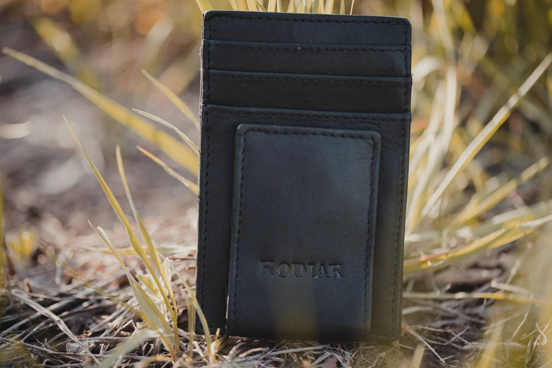 Leather Money Clip Wallet | Minimalist Magnetic Front Pocket Wallet