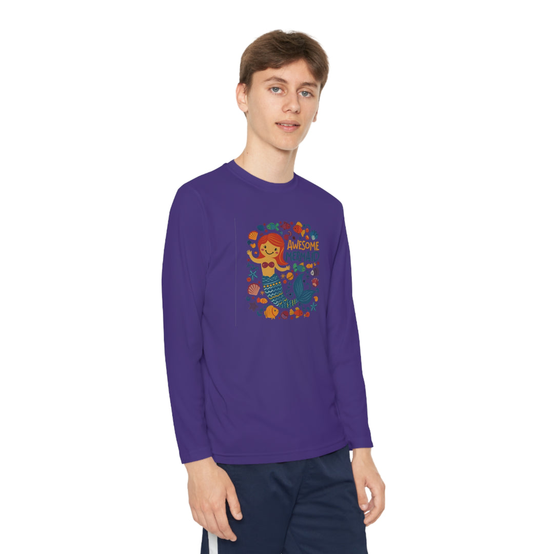 Youth Long Sleeve Competitor Tee - Awesome Mermaid