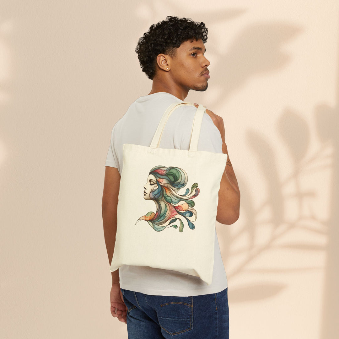 Cotton Canvas Tote Bag - Mermaid Waves