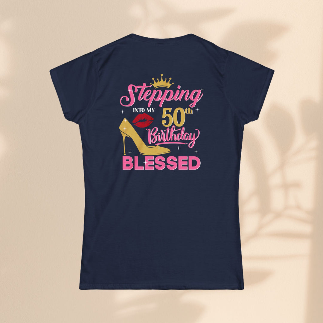 Women’s Birthday Tee, 50th Birthday Shirt, Blessed Birthday Top, Fun Celebration T-Shirt, Gift for Her, Party Outfit