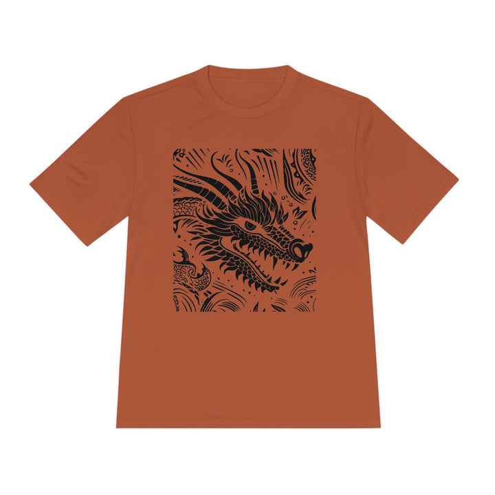 Unisex Moisture Wicking Tee - Dragon Black and White