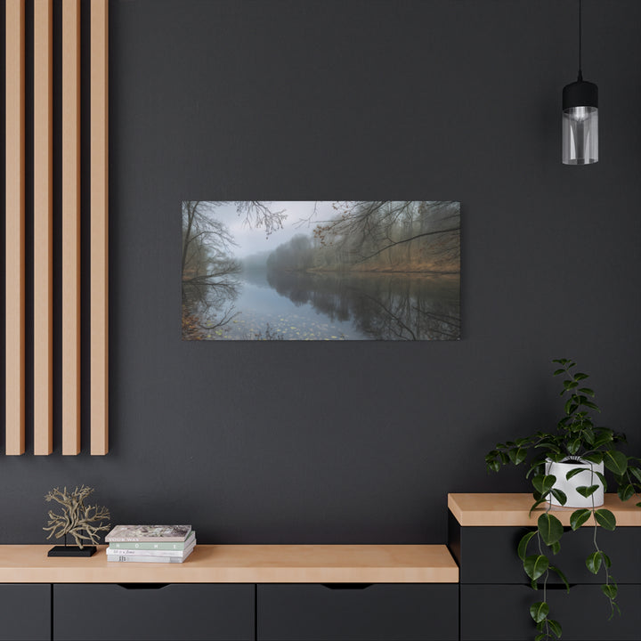 Foggy River Landscape Canvas Print – Nature Wall Art