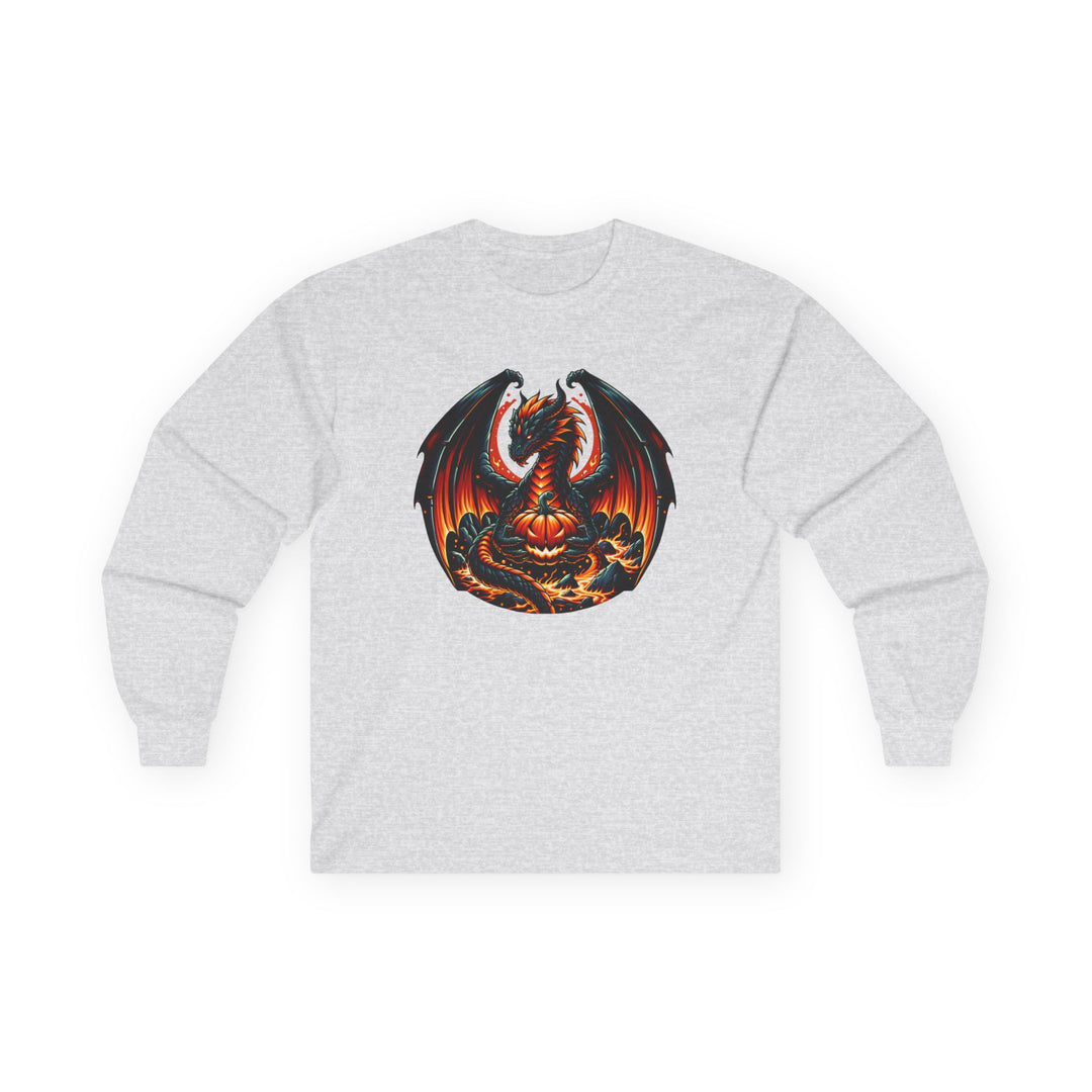Dragon Emblem Unisex Long Sleeve Tee, Casual Streetwear, Gift for Fantasy Lovers, Halloween Apparel, Geek Culture Shirt, Cozy Graphic Tee