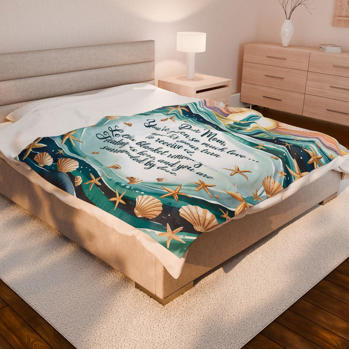 Personalized Mother's Day Velveteen Plush Blanket - Comforting Love & Healing Message