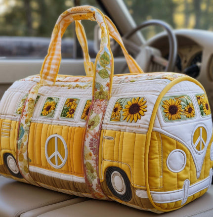 Quilted Embroidered Weekender Tote and Fitness Bag