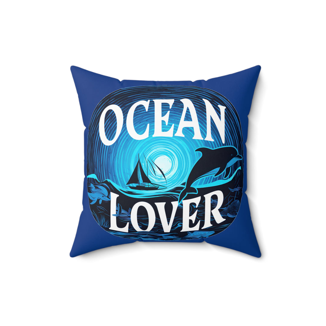 Ocean Lover Faux Suede Square Pillow