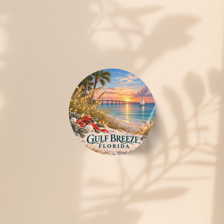 Gulf Breeze Florida Sticker Roll – Scenic Beach Souvenir Labels