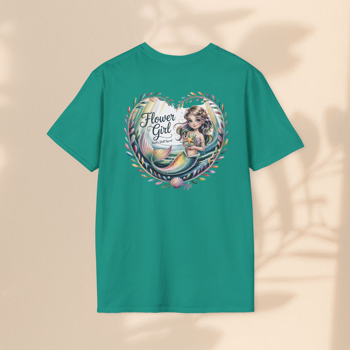 Flower Girl T-Shirt, Cute Flower Girl Apparel, Wedding Gift, Kids Birthday, Girly T-Shirt, Mermaid Design, Special Occasion