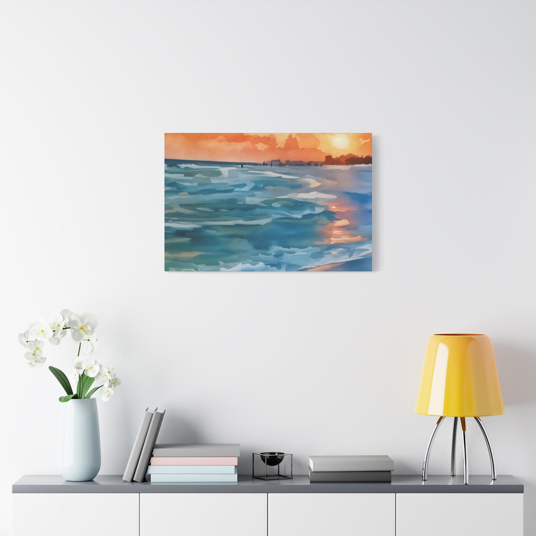 Coastal Sunset Canvas Art – Ocean and Beach Wall Décor