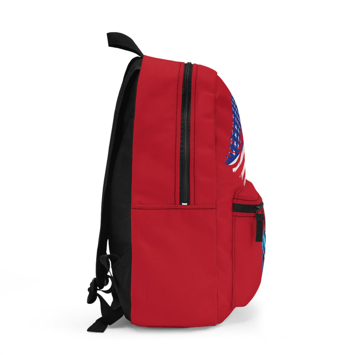 Patriotic Heart Backpack - USA Theme, Ideal for Independence Day, Travel, School, Gifts, Red Love Design