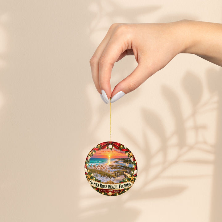 Santa Rosa Beach Florida Christmas Ornament – Coastal Holiday Keepsake