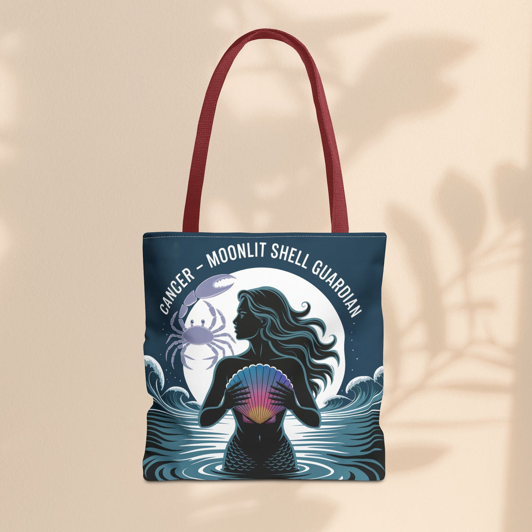 Zodiac Cancer Tote, Astrology-Inspired Tote Bag, Zodiac Gift, Cancer Moonlit Shell Guardian, Eco-Friendly Bag, Gift for Her