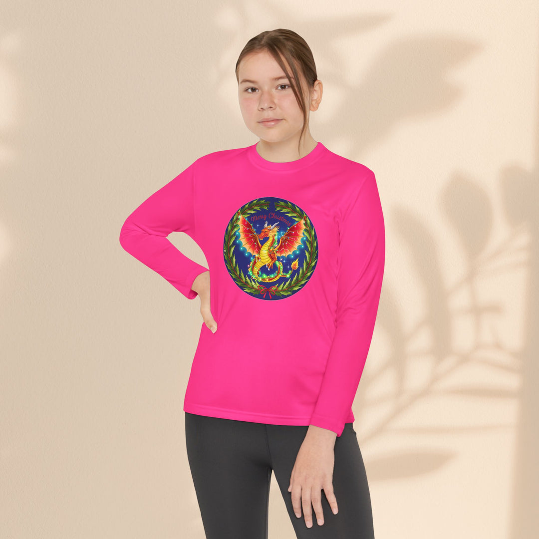 Youth Long Sleeve Competitor Tee - Christmas Dragon