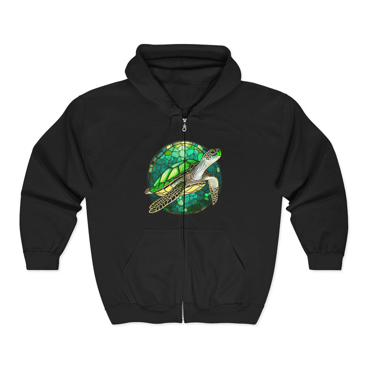 Stained Glass Turtle - Unisex Heavy Blend™ Full Zip Hooded Sweatshirt