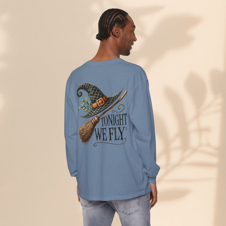 Tonight We Fly - Whimsical Witch Halloween Long Sleeve T-Shirt
