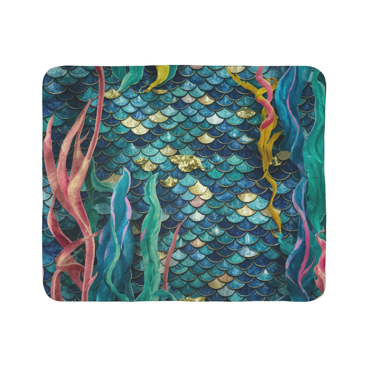 Fleece Sherpa Blanket - Mermaid Scale Party