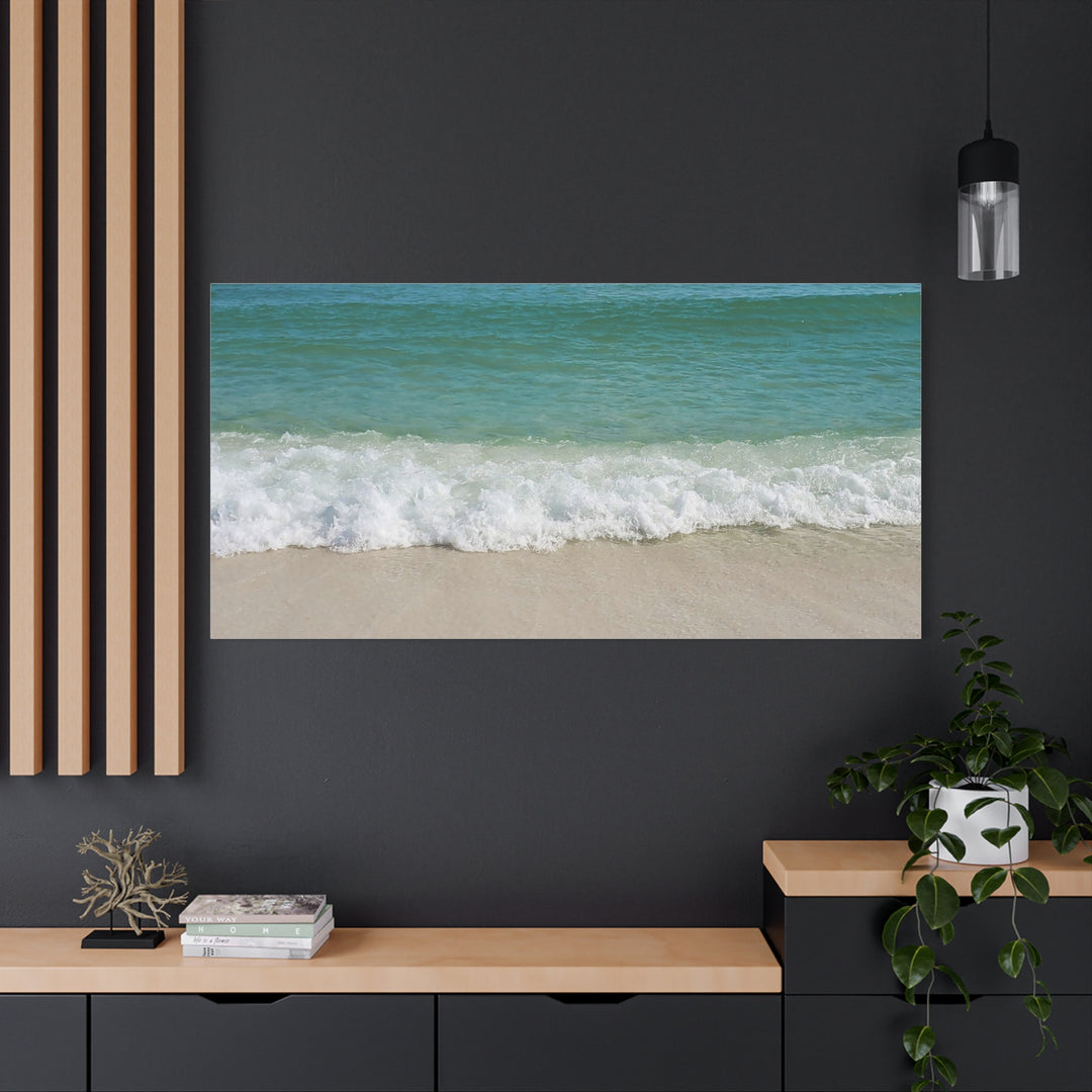 Beach Waves Matte Canvas Print – 1.25-Inch Stretched Seascape