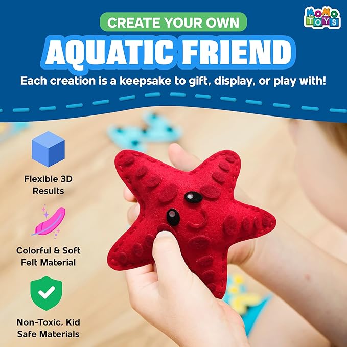 Mermaid Sewing Kit for Kids Ages 7+ – 9 Felt Crafts