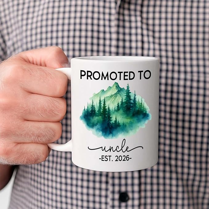 Personalized “Promoted to Uncle” Coffee Mug – EST. 2026