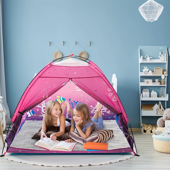 Pink Mermaid Play Tent for Kids – Foldable Pop-Up