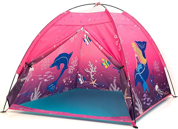 Pink Mermaid Play Tent for Kids – Foldable Pop-Up