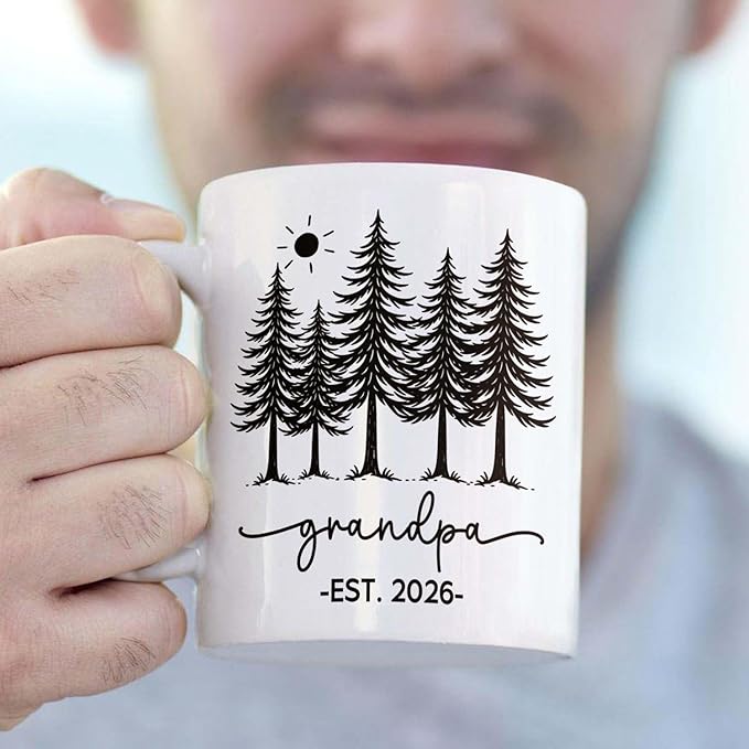 Personalized “Grandpa EST. 2026” Pregnancy Announcement Mug