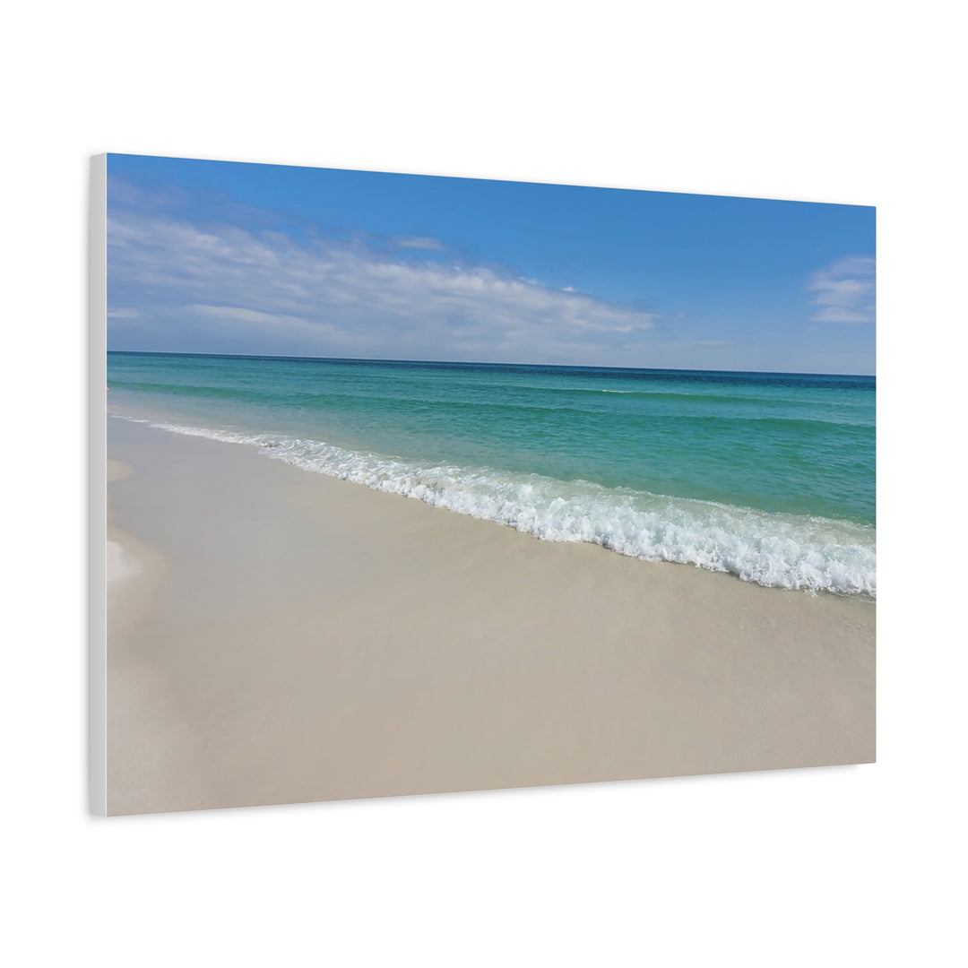Beach Shoreline Matte Canvas Print – Tranquil Ocean Wall Art