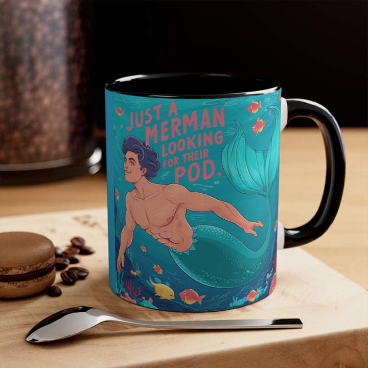 Accent Mugs - Merman Looking For His Pod