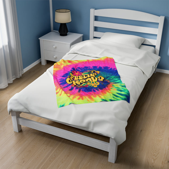 Velveteen Plush Blanket - Feeling Groovy