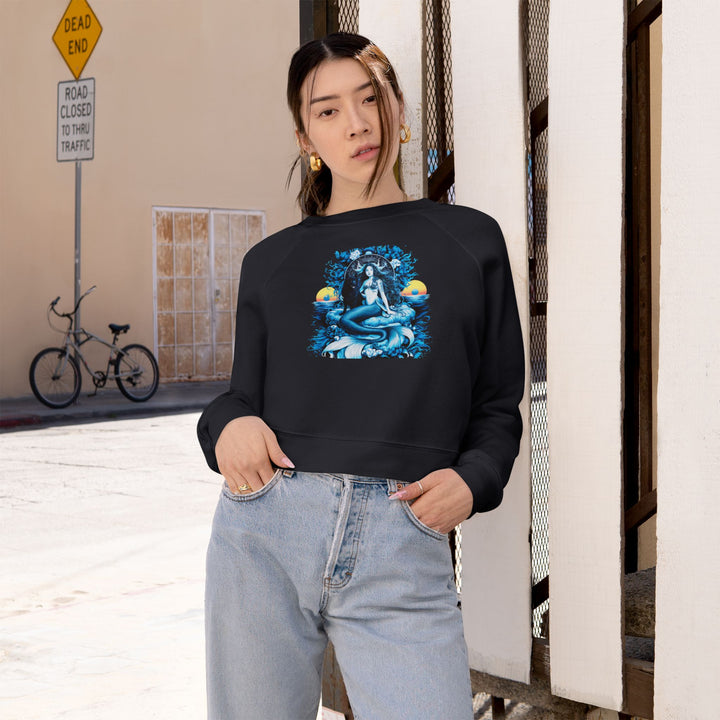Majestic Mermaid Women's Cropped Fleece Pullover - Cozy Stylish Sweatshirt