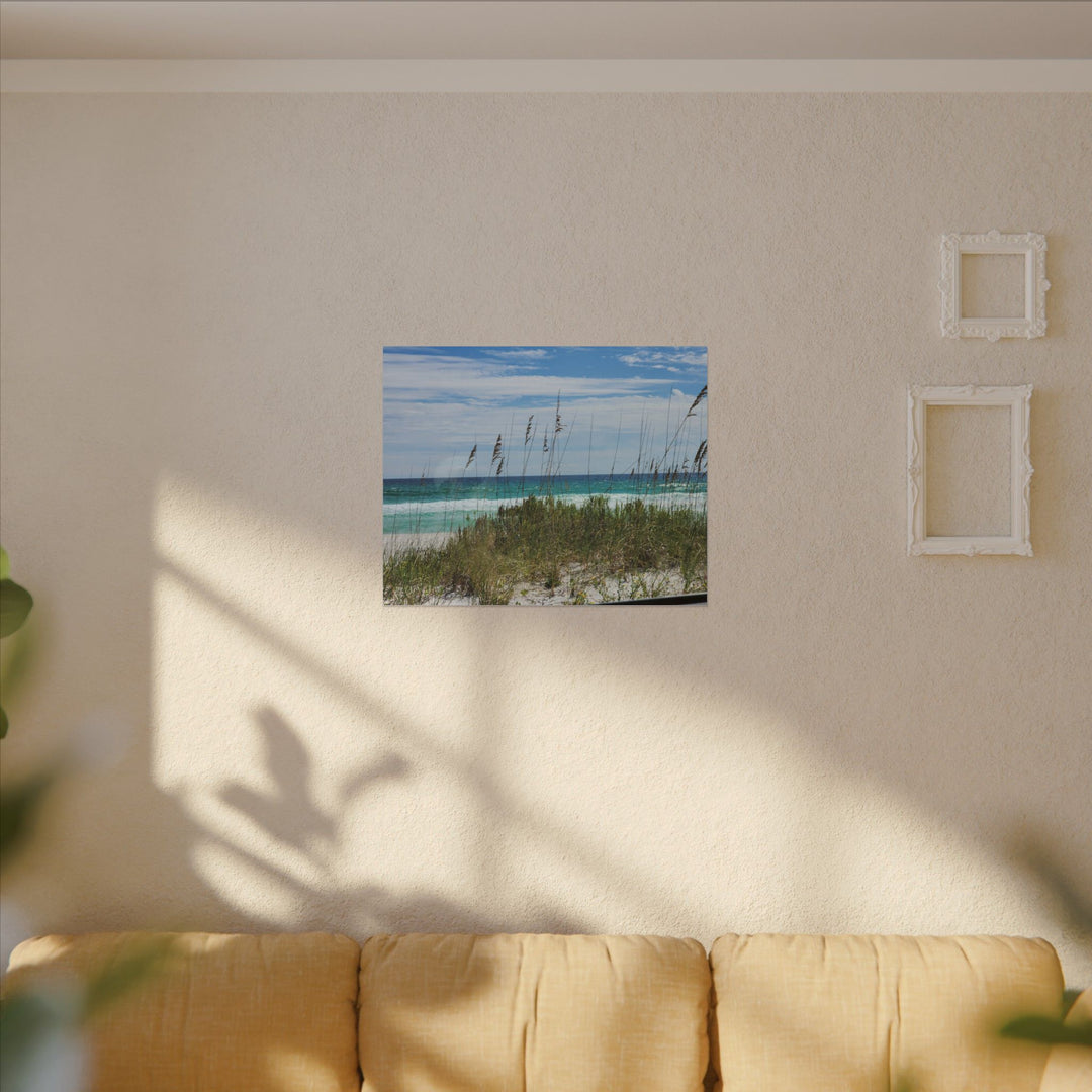 Coastal Dune Beach Canvas Print – Waves and Sea Oats Wall Art