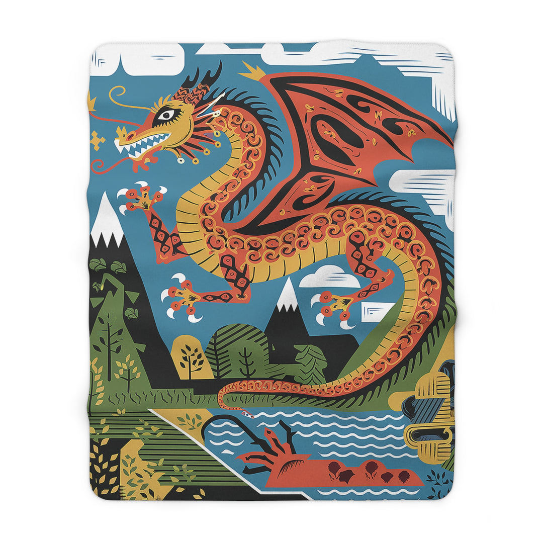 Mexican Dragon Sherpa Fleece Blanket – Cozy Home Décor & Gift for Dragon Lovers