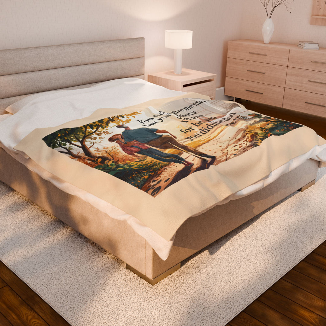 Gratitude Message to Dad - Velveteen Plush Blanket