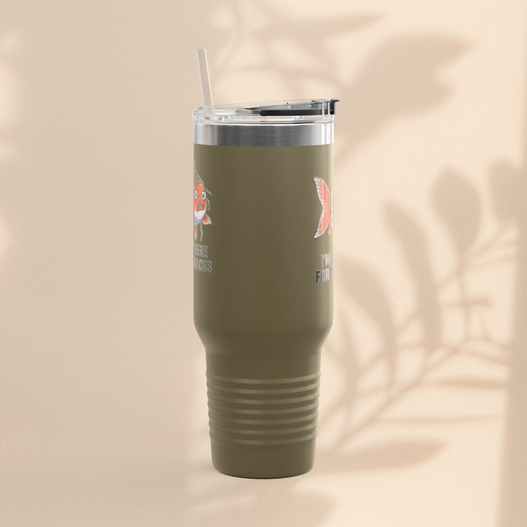 Funny Insulated Travel tumbler - 40oz, Snack Lover Gift, Fish Design Mug, Personalized Gifts for Him
