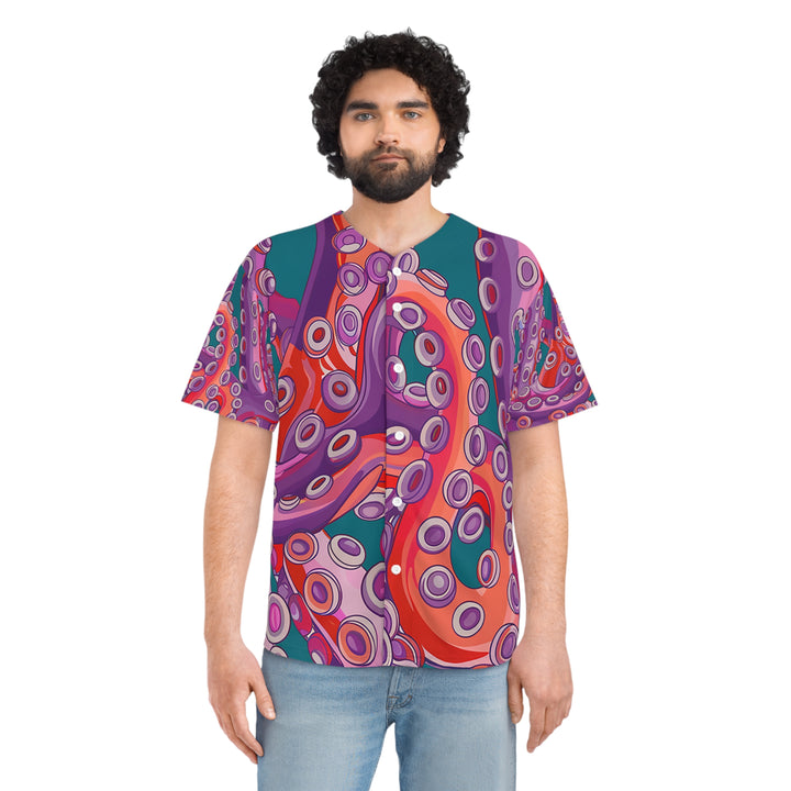 Men's Baseball Jersey - Color Me Octopus