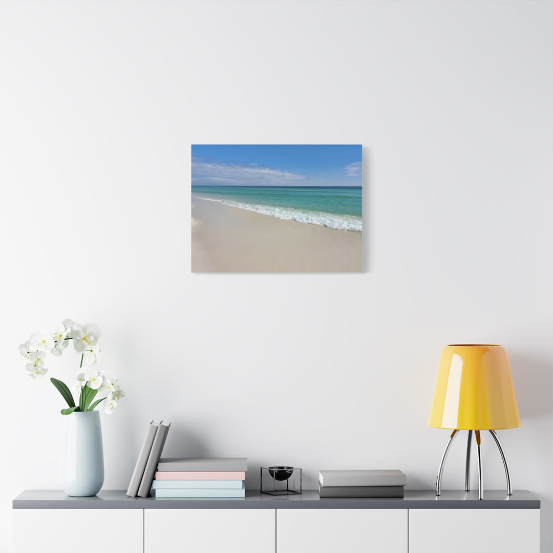 Beach Shoreline Matte Canvas Print – Tranquil Ocean Wall Art