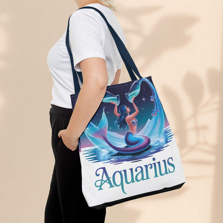 Aquarius Mermaid Tote Bag, Zodiac Gift, Astrology Tote, Women’s Bag, Beach Accessory, Stylish Carryall