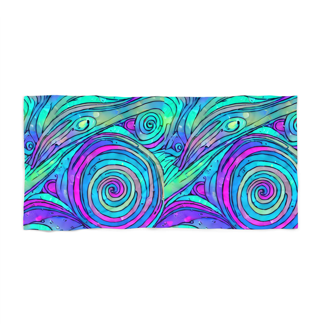 Vibrant Swirl Beach Towel, Bohemian Beach Accessory, Colorful Pool Towel, Unique Summer Gift, Perfect for Vacation or Picnic