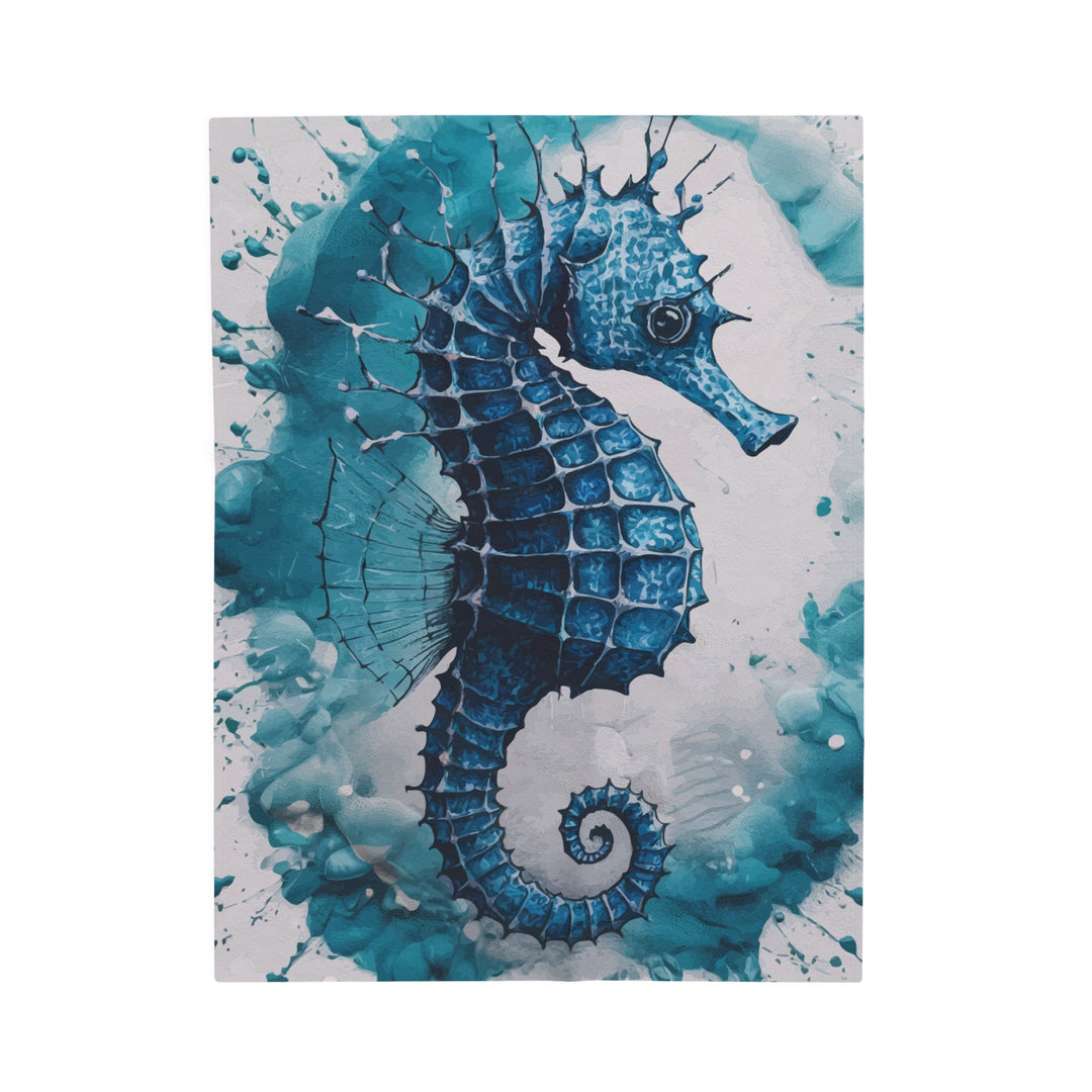 Velveteen Plush Blanket - SeaHorse