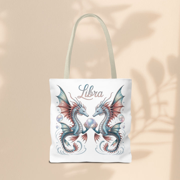 Libra Dragon Tote Bag, Zodiac Sign Tote, Astrological Gift, Fantasy Art Shopper, Unique Astrology Carryall